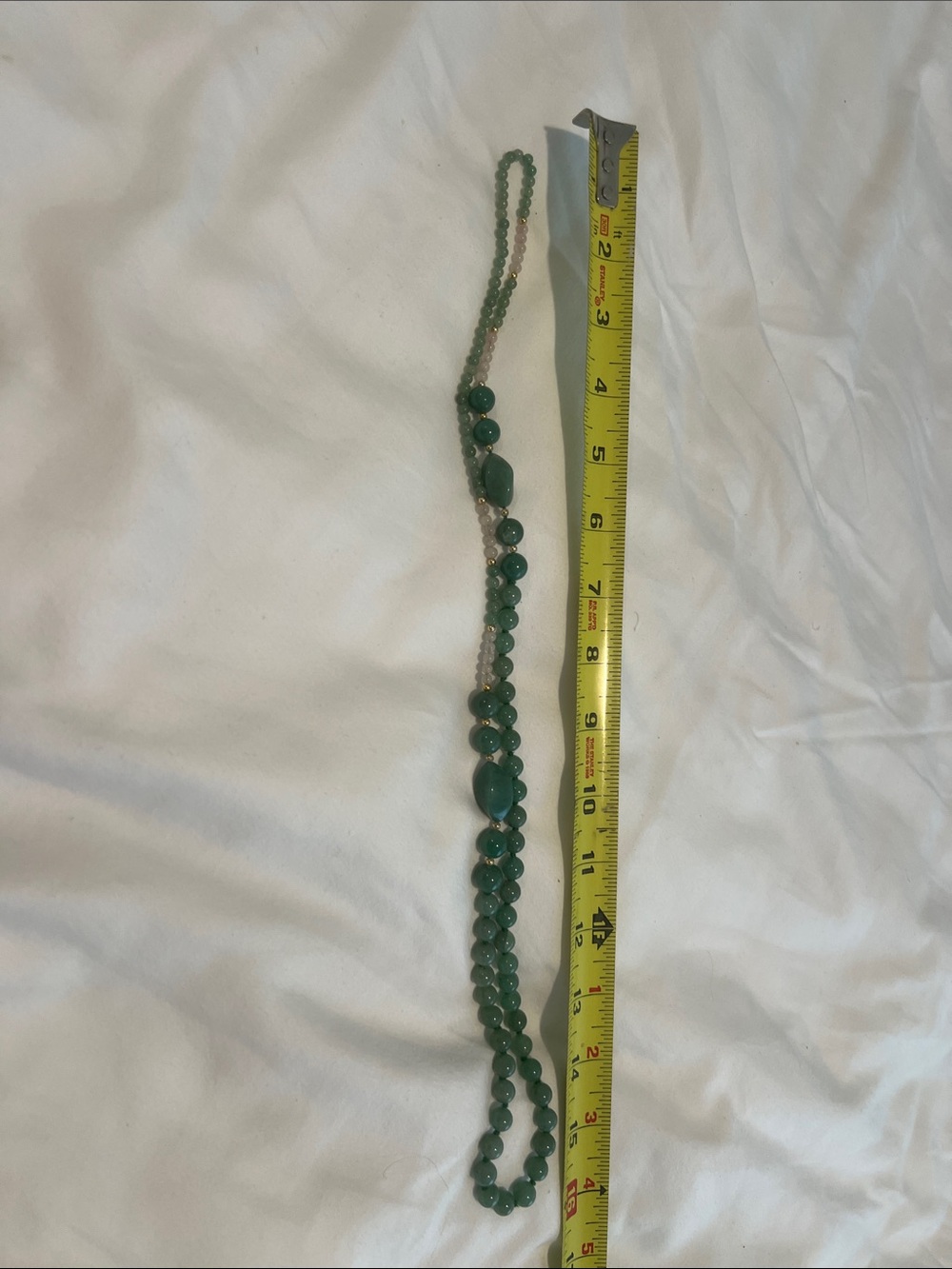 Jade necklace graduated Jade beads different colors green, light green and white